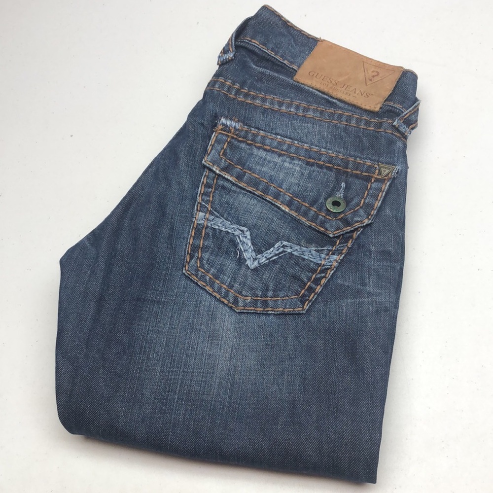 Guess Men's Bootcut Jeans - Dark Blue